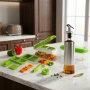Кухненско Ренде за зеле,моркови с контейнер-Nicer Dicer Plus от 13 части + Подарък Бутилка за зехтин, снимка 3