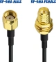 Кабел BINGFU RP-SMA мъжки към RP-SMA женски 5 м RG174,комплект 2 броя, снимка 4