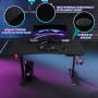 Гейминг бюро - LED RGB, Регулируема височина, 140см, снимка 6