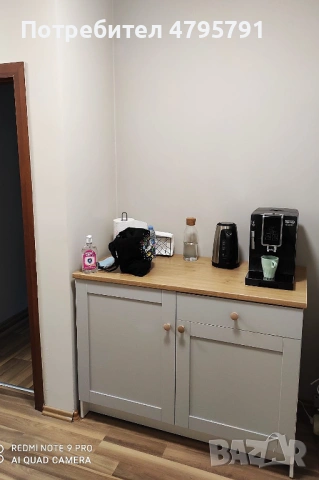 Долен шкаф с врати и чекмедже IKEA с дървен плот /фурнир/ – модерен, стабилен, като нов