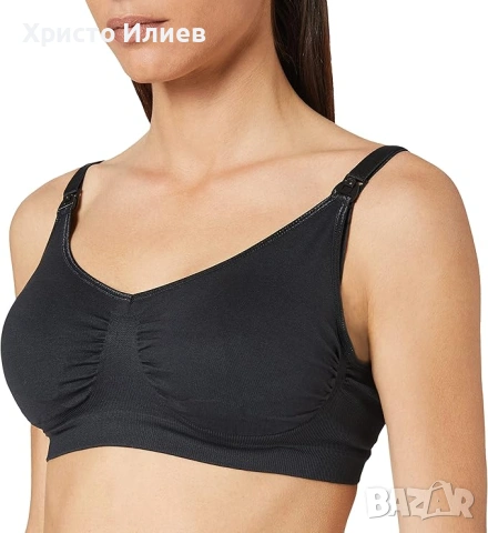 Дишащ сутиен за бременност и кърмене Medela черен S