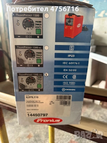 Fronius TransPocket 1500 TIG – Професионален инверторен заваръчен апарат за MMA и АРГОН (ВИГ), снимка 3 - Други машини и части - 54206978