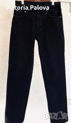 Vintage унисекс дънки Mustang Michigan Jeans / 90s Loose Straight Denim / Heavy Dark Wash, снимка 2 - Дънки - 54569574