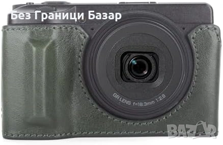 Нов Калъф от естествена кожа за фотоапарат Ricoh GR III GR IV зелен кейс
