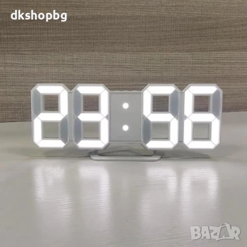 000005 Мултифункционален електронен часовни LCD дисплей, прецизен термометър и нощна лампа в едно