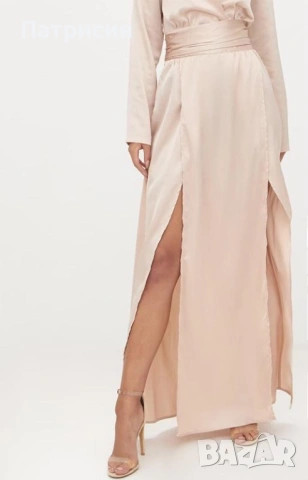 Нова Рокля, марка Pretty Little Thing, цвят шампанско/розов, материя сатен,за бал или гост на сватба, снимка 4 - Рокли - 54219532