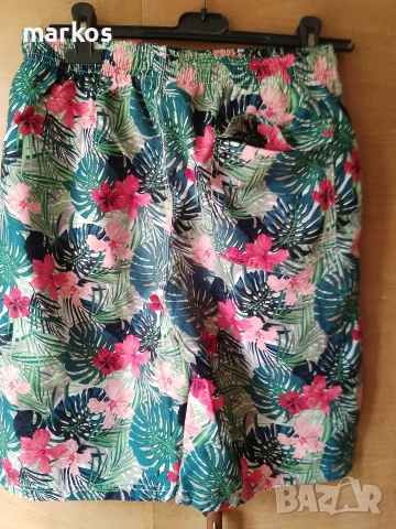 Мъжки бански шорти с хавайски принт / Men's Hawaiian Swim Shorts - Размер XXL
