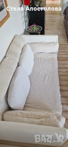 🛋️ Удобен двуместен диван – бял, много запазен, снимка 4 - Дивани и мека мебел - 55111898