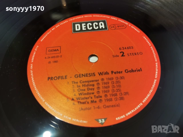 GENESIS ORIGINAL-ВНОС GERMANY 0205261920L1, снимка 10 - Грамофонни плочи - 54391543