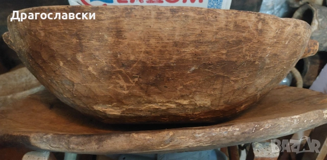 дървена копанка с дръжки, корито, Чутури, големи хавани, стари дървени, битова декорация, битов кът, снимка 5 - Декорация за дома - 54191305