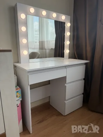 Бяла тоалетка Beauty с лед осветление, снимка 2 - Тоалетки - 55653389