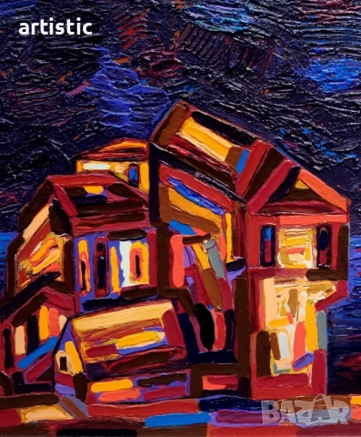 Генко Генков, живописен морски пейзаж от Несебър, снимка 5 - Картини - 54207957