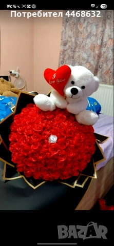 Продавам вечни букети от сатенени рози!❤️, снимка 4 - Подаръци за жени - 54976440