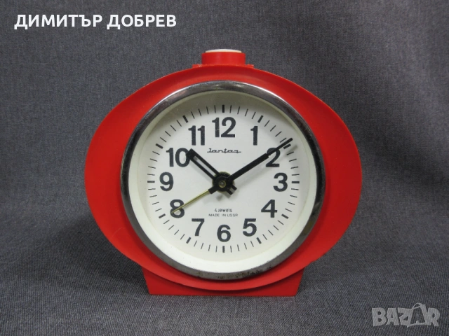 СТАР РЕТРО СОЦ СССР МЕХАНИЧЕН ЧАСОВНИК БУДИЛНИК ЯНТАРЬ JANTAR