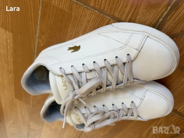 Lacoste дамски бели маратонки,39, снимка 3 - Маратонки - 54912773