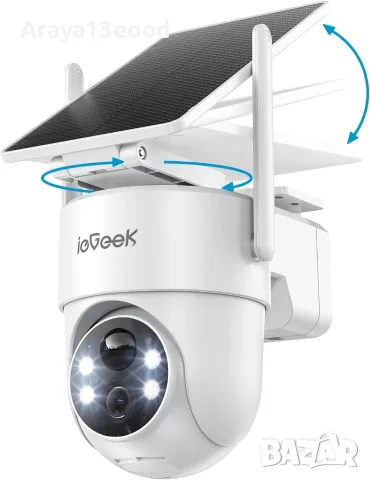 ieGeek S5 2K Соларна Wi-Fi IP Камера за Външно Наблюдение, Цветно Нощно Виждане, AI Разпознаване