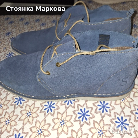 Нови мъжки велурени кларкове 44,5-Staff Jeans, снимка 2 - Мъжки боти - 54559749