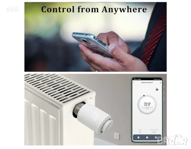 Интелигентен термостатичен радиаторен вентил TRV Zigbee, WiFi радиаторен термостат, съвместим с Alex, снимка 5 - Друга електроника - 54773851