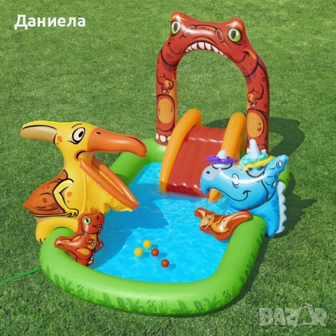Водна площадка Bestway Jurassic 53160 – Детски мини аквапарк с пързалка и пръскачки, снимка 3 - Градински мебели, декорация  - 54304970
