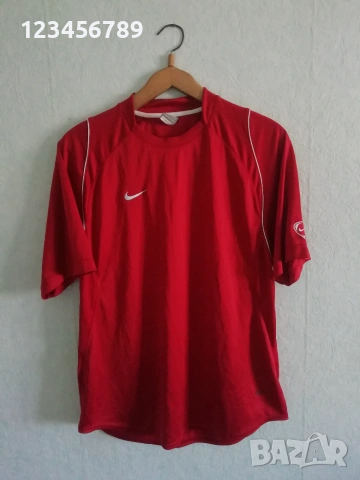Nike Fit оригинална ретро фланелка червена тениска Найк размер мъжки L vintage 