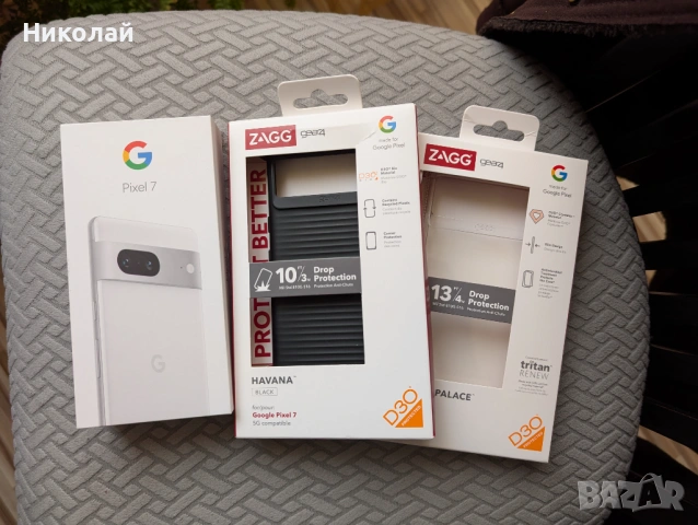 Google Pixel 7 128 gb White + Zagg case