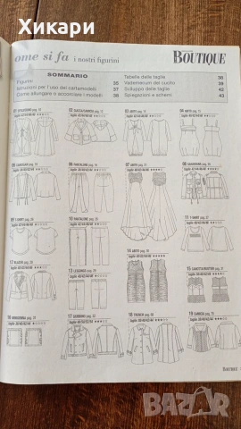 Списание с кройки Boutique на италиански , снимка 9 - Специализирана литература - 54942495