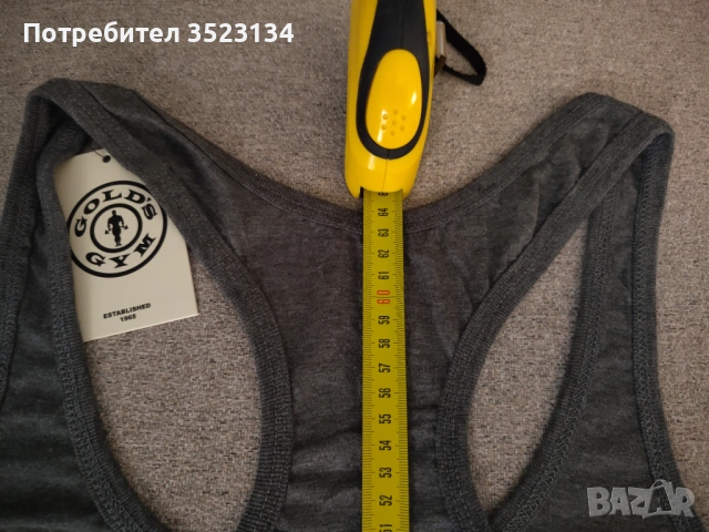 Чисто нов - Фитнес потник Golds Gym - Сив, снимка 7 - Други - 52814098