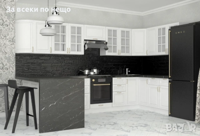 Кухненски шкаф горен MICHELLE витрина, В-80/72 бяло/бяло Код P2110, снимка 3 - Шкафове - 54153439