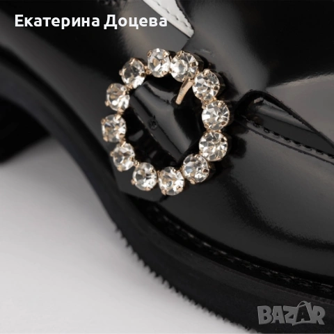 Обувки Лука Гроси с бял кант, снимка 4 - Дамски обувки на ток - 54603384