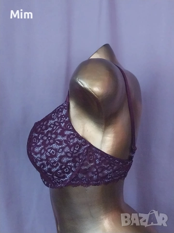 Hunkemoller 80 D Дантелен сутиен бордо , снимка 4 - Бельо - 54315991