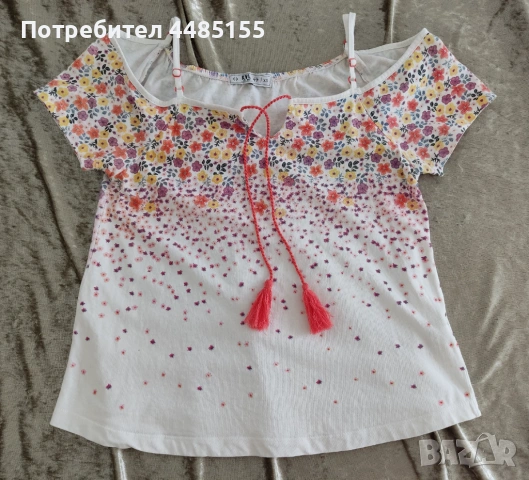  Седем блузки с къс ръкав и три - подарък, XS/S, снимка 12 - Тениски - 54308799
