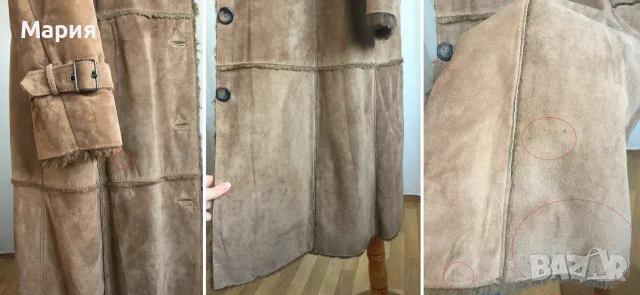 С / М H&M Дамско Палто Естествена Кожа Велур, снимка 17 - Палта, манта - 55675912