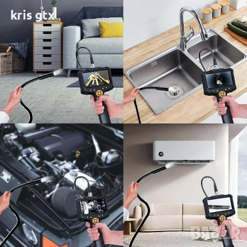 Индустриална ендоскопска камера 8mm дължина 15m IP67 4.3in Screen 8 LEDs Waterproof, снимка 15 - Аксесоари и консумативи - 55480320