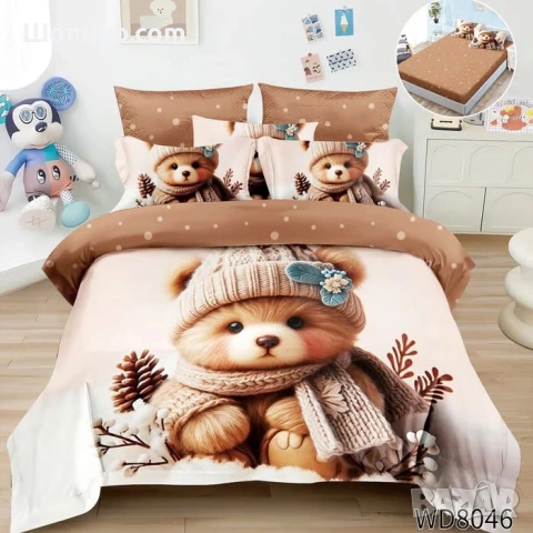 Флорален комплект с ластик, 100% памук  , снимка 10 - Спално бельо - 54111985