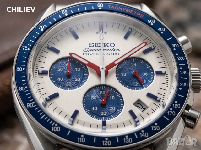 Seiko Speedmaster Mod - Нов, снимка 4 - Мъжки - 54267965