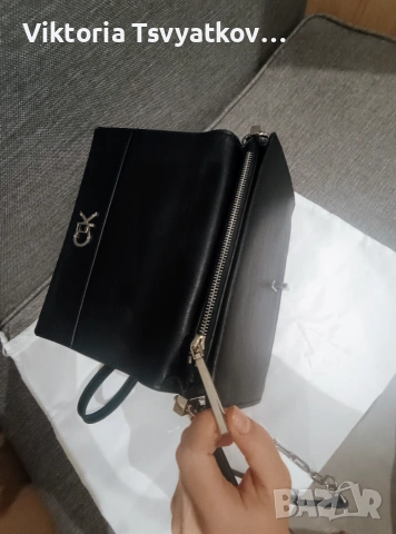 Дамска кожена чанта Calvin Klein, снимка 5 - Чанти - 55211758