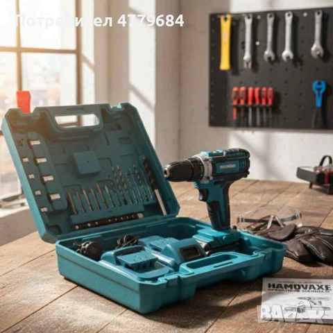 Комплект бормашина с двойна батерия и безчетков мотор за точност и мощност във всеки детайл