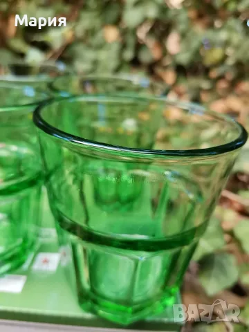 Чаши 6 броя зелено стъкло , снимка 2 - Чаши - 55698519