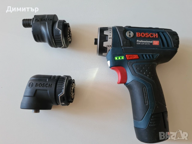 Комплект два винтоверта зарядно и батерии Bosch GSR 12V-15 FC и GSR 12V-30, снимка 10 - Винтоверти - 55088411