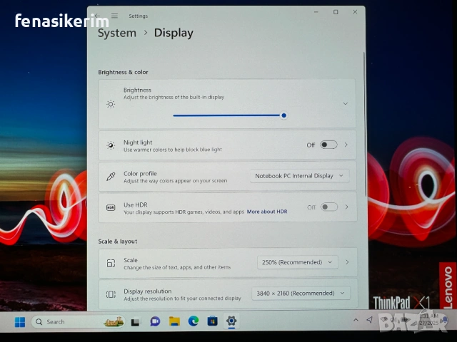 15.6' 4K UHD Touch i7-9850H Lenovo ThinkPad X1 Extreme Gen 2 @ 16GB DDR4/512GB NVMe/Бат 4ч, снимка 7 - Лаптопи за работа - 54205602
