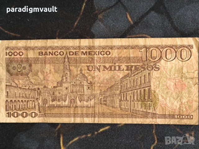 Банкнота - Мексико - 1000 песо | 1985г., снимка 2 - Нумизматика и бонистика - 54231433