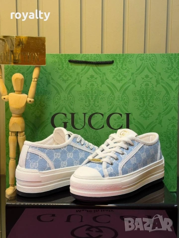 Gucci Нови Сини Дамски Маратонки Гучи с Кутия 
