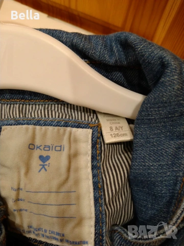 Дънково яке Okaidi 8 г., снимка 3 - Детски якета и елеци - 54312669