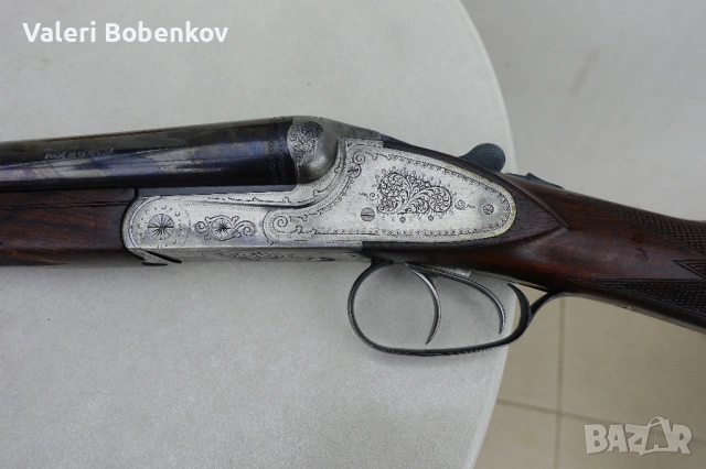 Продавам ловна двуцевка успоредка, английски приклад, сайдлок, 12 кал. магнум, шок и полушок, Меркел, снимка 2 - Ножове - 54726357