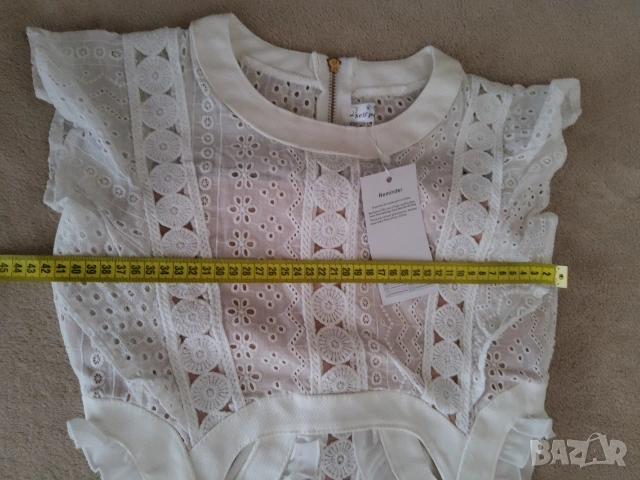 Лятна бяла дантелена рокля р-р L, снимка 3 - Рокли - 54368787