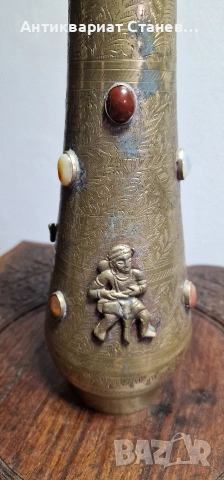 Месингова ваза ръчно декорирана, снимка 3 - Вази - 54032786