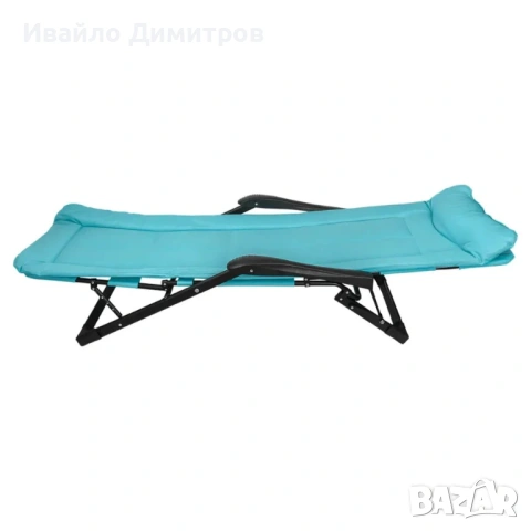 Сгъваем стол-шезлонг - Син, снимка 4 - Столове - 54215579
