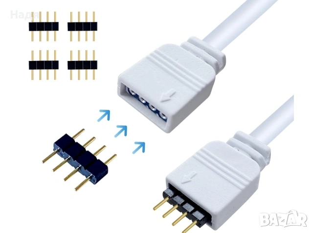 Комплект конектори за RGB LED ленти, снимка 2 - Лед осветление - 55176228