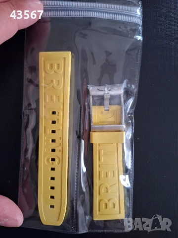breitling OEM 22 yellow pro diver rubber strap , снимка 3 - Каишки за часовници - 50783114