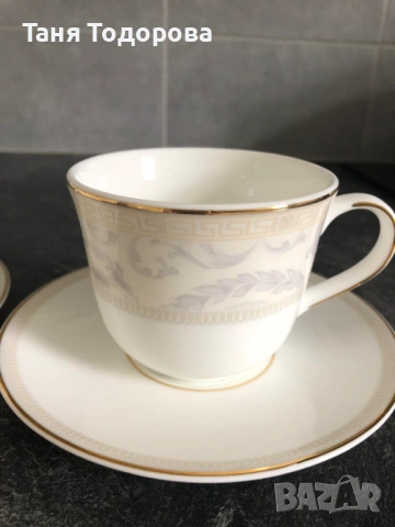 2 чаши за чай или дълго кафе от фин костен порцелан на марката Royal Doulton. Цената е за двата сета, снимка 2 - Сервизи - 54067923
